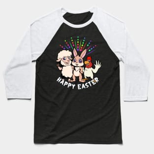 Easter bunny lamb and hen - Happy Easter Baseball T-Shirt